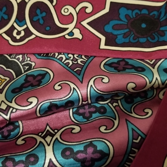 Nicloe Miller Geometric Paisley Purple tunic Shift dress Wrinkle free size 10 - Picture 10 of 12